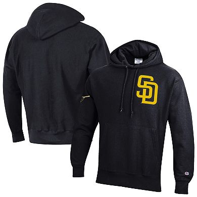 Men's Champion Black San Diego Padres Reverse Weave Chenille Hoodie