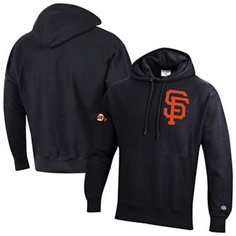 Men's Champion Black San Francisco Giants Reverse Weave Chenille Hoodie