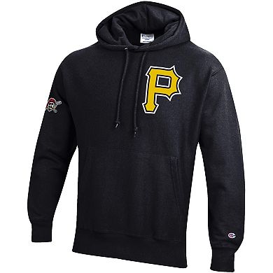 Men's Champion Black Pittsburgh Pirates Reverse Weave Chenille Hoodie