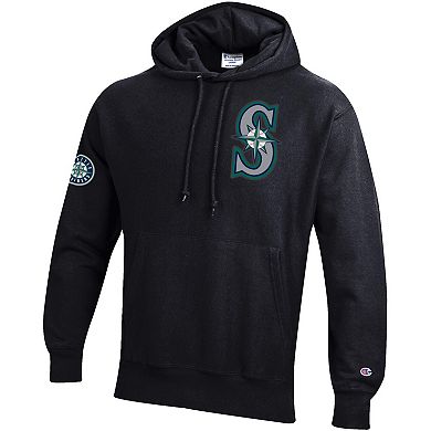 Men's Champion Black Seattle Mariners Reverse Weave Chenille Hoodie