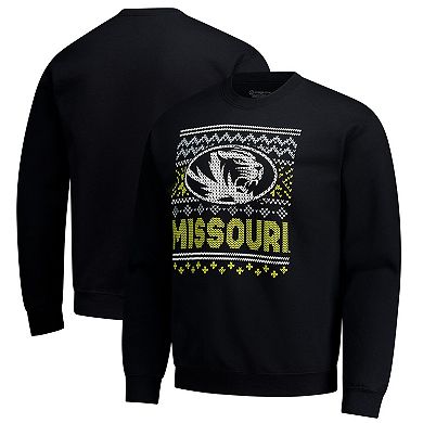 Men's Black Missouri Tigers Holiday Fleece Sweatshirt