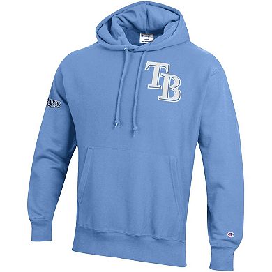 Men's Champion Light Blue Tampa Bay Rays Reverse Weave Chenille Hoodie