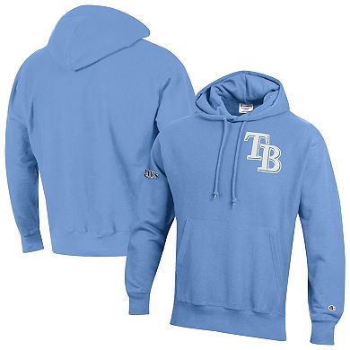 Men's Champion Light Blue Tampa Bay Rays Reverse Weave Chenille Hoodie