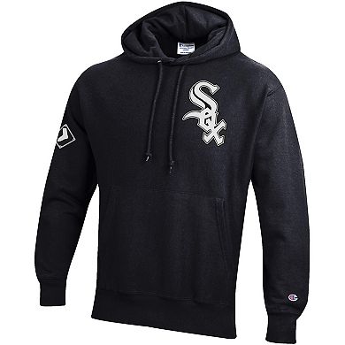 Men's Champion Black Chicago White Sox Reverse Weave Chenille Hoodie