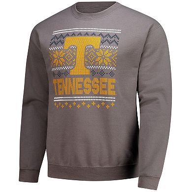 Men's Anthracite Tennessee Volunteers Holiday Fleece Sweatshirt