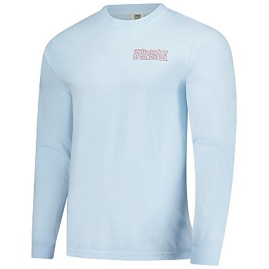 Men's Image One Light Blue Arkansas Razorbacks Frosted Dreams Comfort Colors Long Sleeve T-Shirt