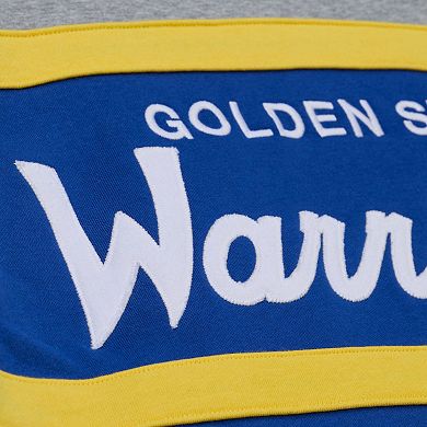 Men's Mitchell & Ness Royal/Gray Golden State Warriors Head Coach Hoodie