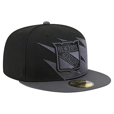 Men's New Era Black New York Rangers Spikes 59FIFTY Fitted Hat