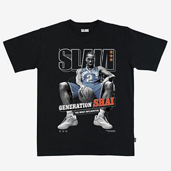 Unisex Shai Gilgeous-Alexander Black Oklahoma City Thunder SLAM Cover T-Shirt