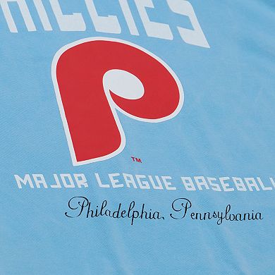 Women's Mitchell & Ness Light Blue Philadelphia Phillies Cooperstown Cropped Boxy T-Shirt