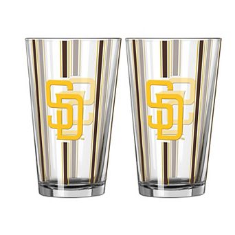 Logo Brands San Diego Padres Two-Piece 16oz. Striped Pint Glass Set