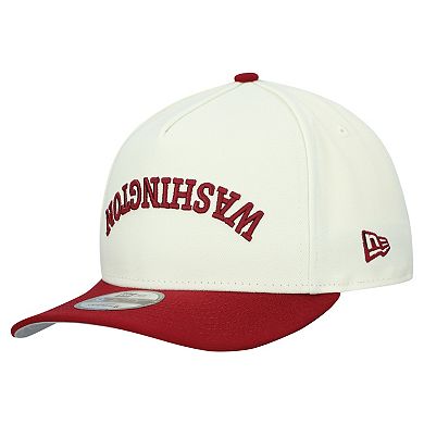 Men's New Era Cream Washington Commanders Upside Down 9FIFTY A-Frame Snapback Hat