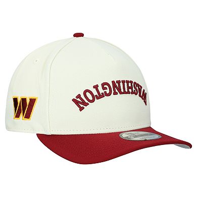 Men's New Era Cream Washington Commanders Upside Down 9FIFTY A-Frame Snapback Hat