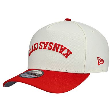Men's New Era Cream Kansas City Chiefs Upside Down 9FIFTY A-Frame Snapback Hat