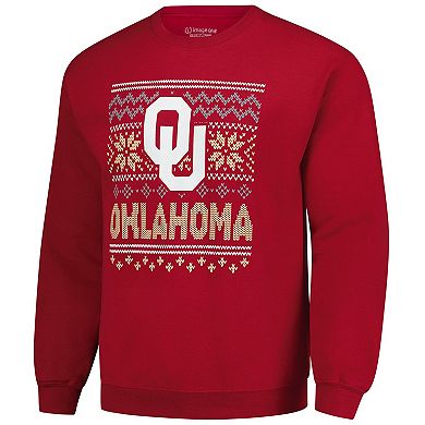 Men's Crimson Oklahoma Sooners Holiday Fleece Sweatshirt