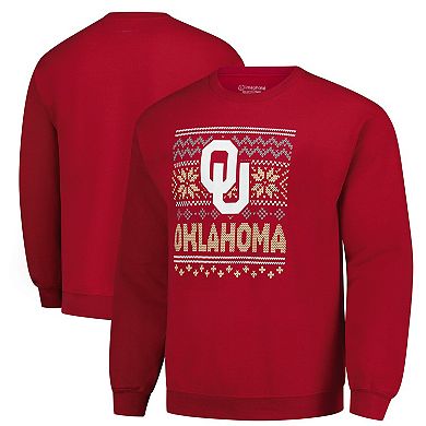 Men's Crimson Oklahoma Sooners Holiday Fleece Sweatshirt