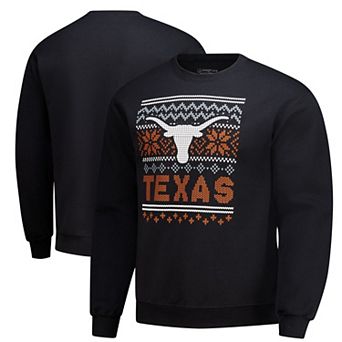 Men's Black Texas Longhorns Holiday Fleece Sweatshirt