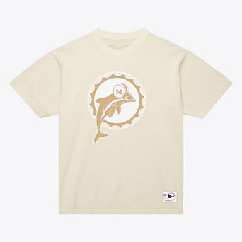 Men's Mitchell & Ness Dan Marino Cream Miami Dolphins Sandman Name & Number T-Shirt