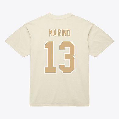 Men's Mitchell & Ness Dan Marino Cream Miami Dolphins Sandman Name & Number T-Shirt