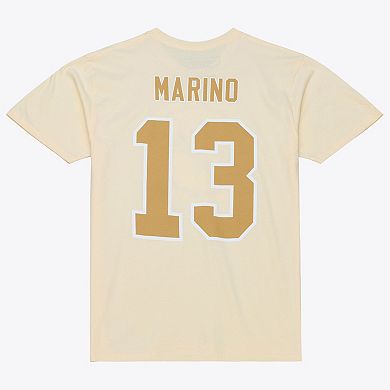 Men's Mitchell & Ness Dan Marino Cream Miami Dolphins Sandman Name & Number T-Shirt