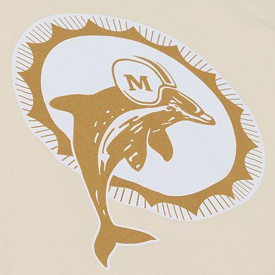 Men's Mitchell & Ness Dan Marino Cream Miami Dolphins Sandman Name & Number T-Shirt