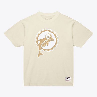 Men's Mitchell & Ness Dan Marino Cream Miami Dolphins Sandman Name & Number T-Shirt