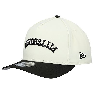 Men's New Era Cream Pittsburgh Steelers Upside Down 9FIFTY A-Frame Snapback Hat