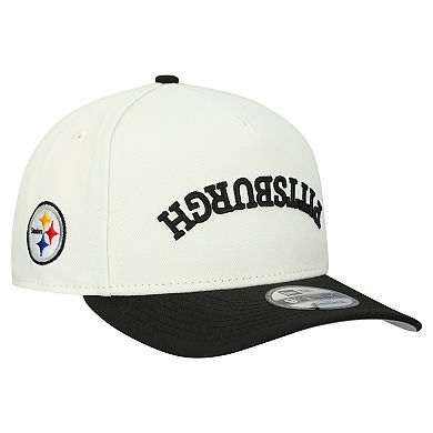 Men's New Era Cream Pittsburgh Steelers Upside Down 9FIFTY A-Frame Snapback Hat