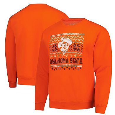 Men's Orange Oklahoma State Cowboys Holiday Fleece Sweatshirt
