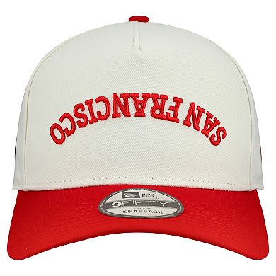 Men's New Era Cream San Francisco 49ers Upside Down 9FIFTY A-Frame Snapback Hat