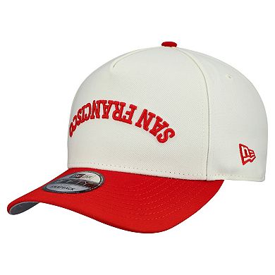 Men's New Era Cream San Francisco 49ers Upside Down 9FIFTY A-Frame Snapback Hat
