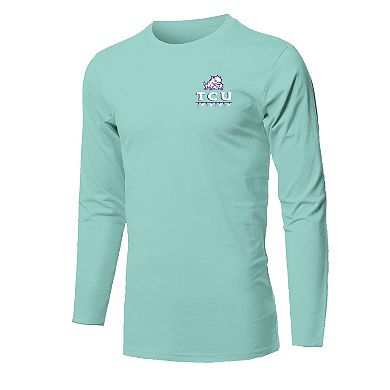 Youth Light Green TCU Horned Frogs Merry Christmas Tree Long Sleeve T-Shirt