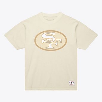 Men's Mitchell & Ness Joe Montana Cream San Francisco 49ers Sandman Name & Number T-Shirt
