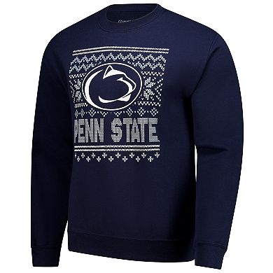 Men's Navy Penn State Nittany Lions Holiday Fleece Sweatshirt