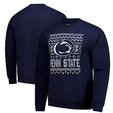 Men's Navy Penn State Nittany Lions Holiday Fleece Sweatshirt