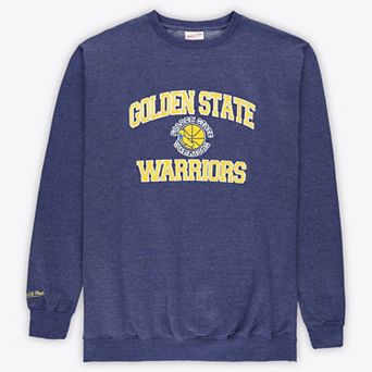 Men's Mitchell & Ness Heather Royal Golden State Warriors Hardwood Classics Big & Tall Crewneck Sweatshirt