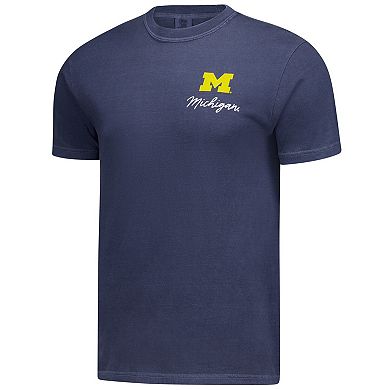 Men's Navy Michigan Wolverines Deck the Halls Comfort Colors T-Shirt