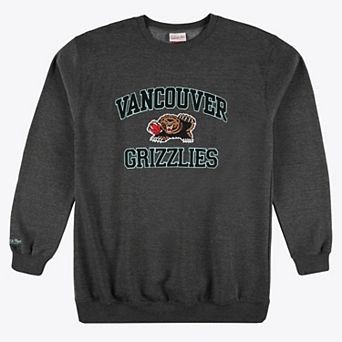Men's Mitchell & Ness Heather Charcoal Memphis Grizzlies Hardwood Classics Big & Tall Crewneck Sweatshirt