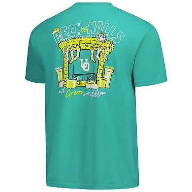 Men's Green Oregon Ducks Deck the Halls Comfort Colors T-Shirt