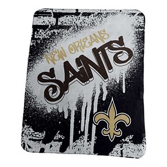 Logo Brands New Orleans Saints 50" x 60" Classic Graffiti Fleece Throw Blanket