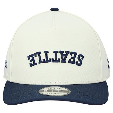 Men's New Era Cream Seattle Seahawks Upside Down 9FIFTY A-Frame Snapback Hat