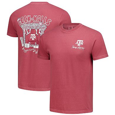 Men's Maroon Texas A&M Aggies Deck the Halls Comfort Colors T-Shirt