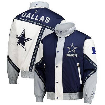Men's Pro Player Navy/Silver Dallas Cowboys Tape Full-Zip Hooded