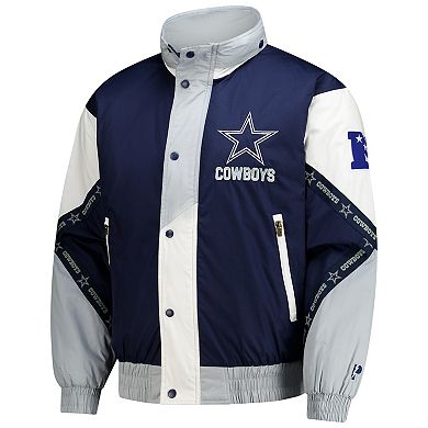 Men's Pro Player Navy/Silver Dallas Cowboys Tape Full-Zip Hooded Jacket