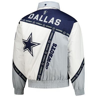 Men's Pro Player Navy/Silver Dallas Cowboys Tape Full-Zip Hooded Jacket