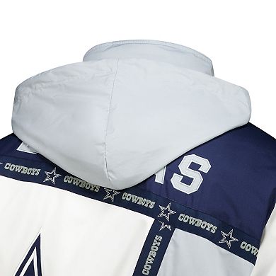 Men's Pro Player Navy/Silver Dallas Cowboys Tape Full-Zip Hooded Jacket