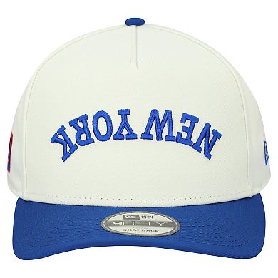 Men's New Era Cream New York Giants Upside Down 9FIFTY A-Frame Snapback Hat