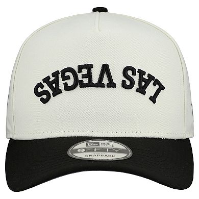 Men's New Era Cream Las Vegas Raiders Upside Down 9FIFTY A-Frame Snapback Hat