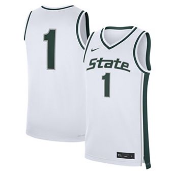 Men's Nike #1 White Michigan State Spartans Alternate Replica Basketball Jersey