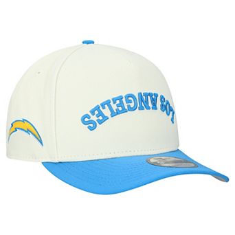 Men's New Era Cream Los Angeles Chargers Upside Down 9FIFTY A-Frame Snapback Hat